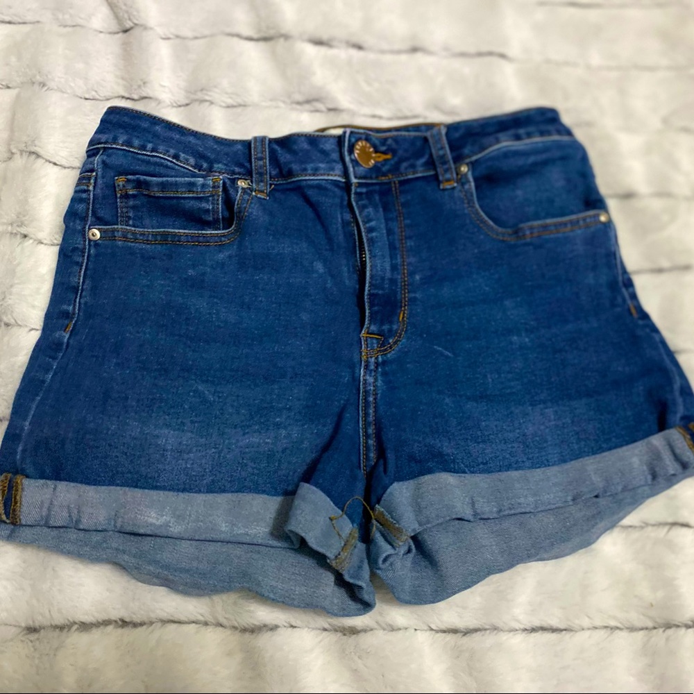 Forever 21 Denim 5-Pocket Cuffed Shorts